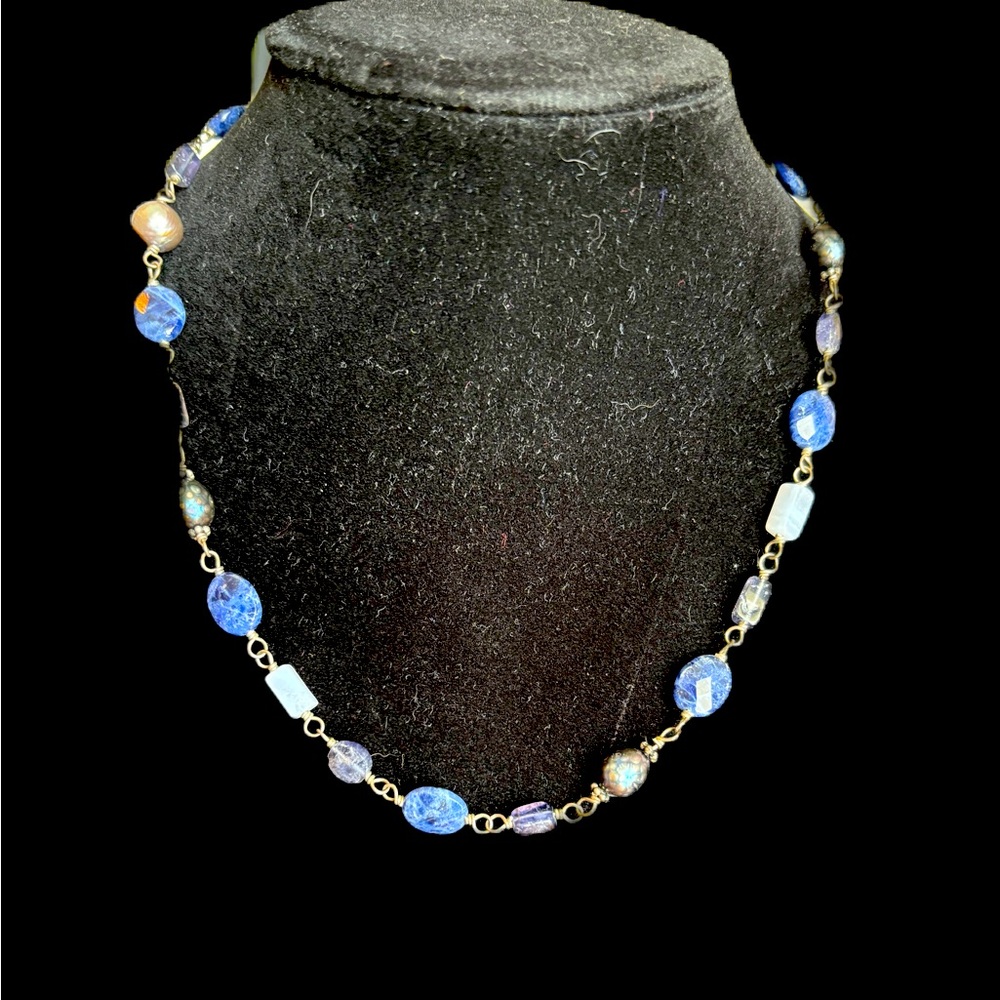Vintage Silpada Silver & Blue Necklace